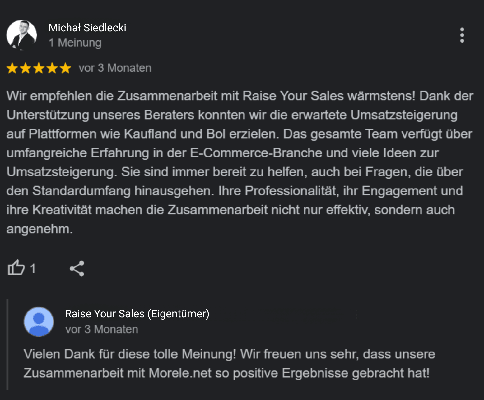 Bewertung von morele.net