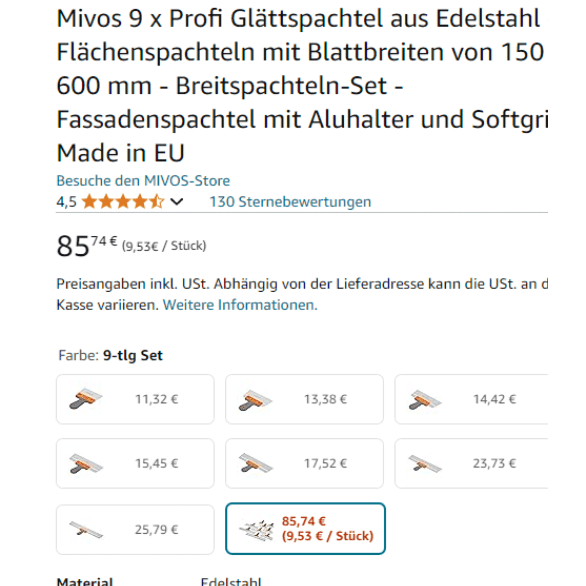 Variantenbildung der Angebote