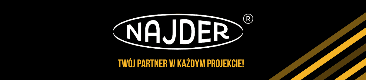 Banner des Shops Najder – Logo auf schwarz-goldenem Grund