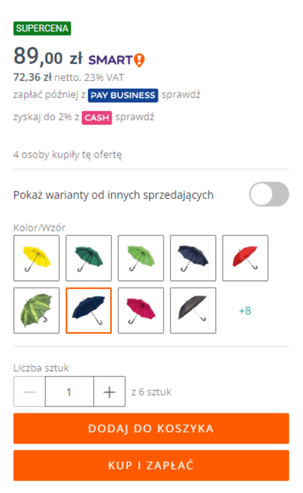 Variantenangebote