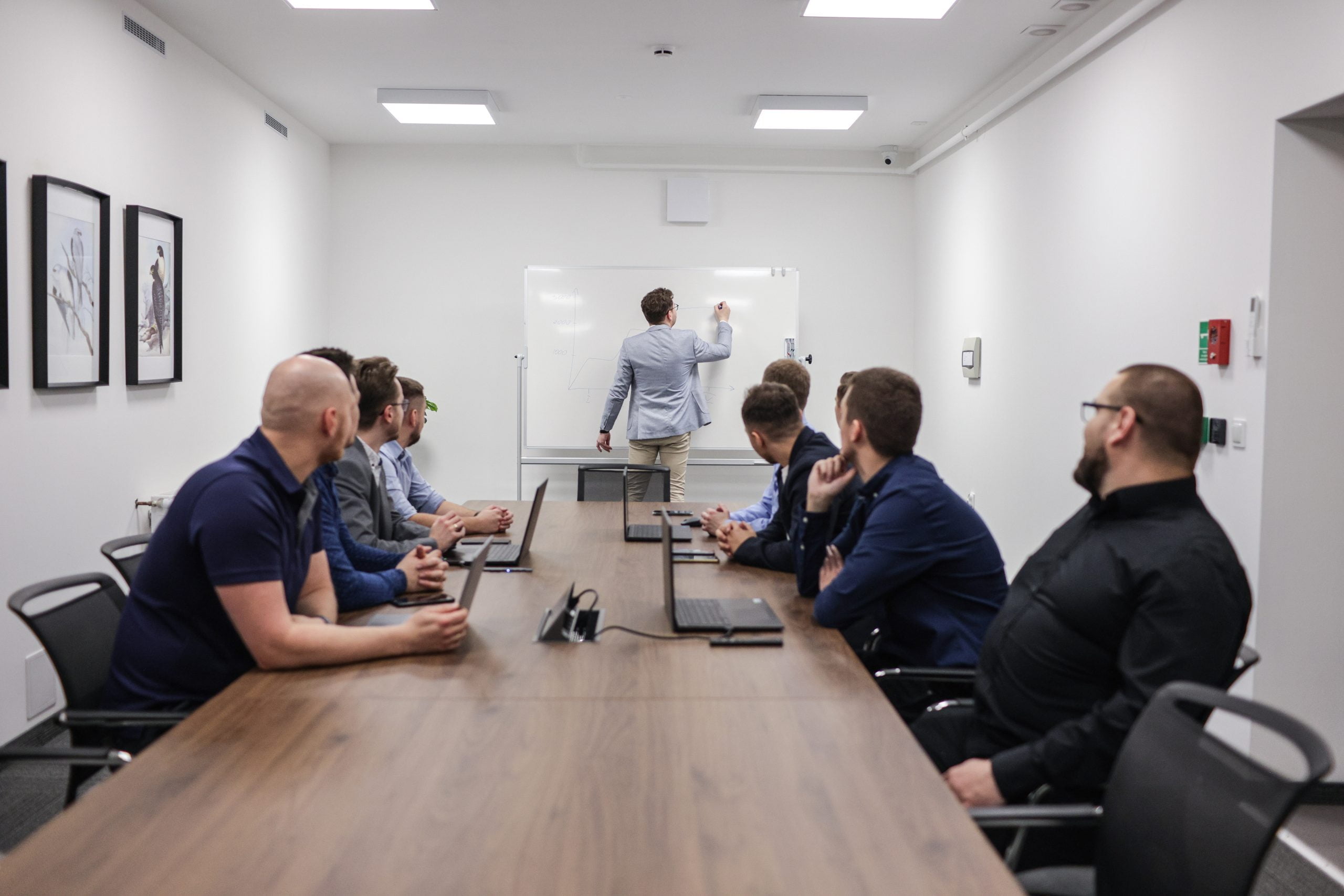 Schulungsteilnehmer am Konferenztisch bei Raise Your Sales